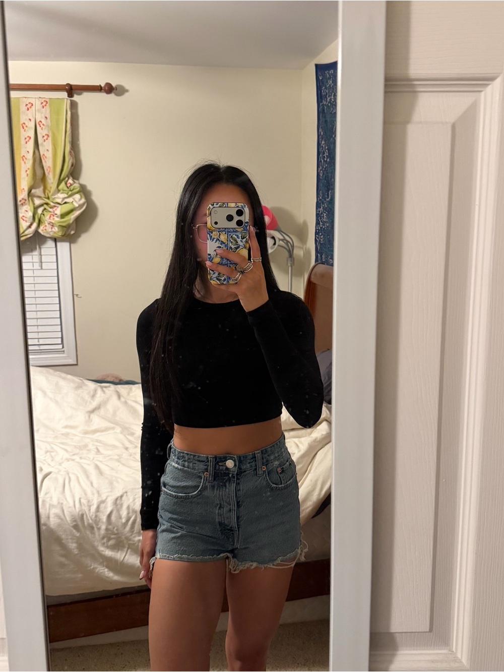 Zara Blue Denim High-Waist Jean Shorts - Women